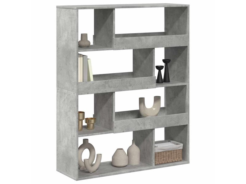 Cloison bibliothèque, meuble de rangement gris béton bois d'ingénierie shl9202  - Conforama C