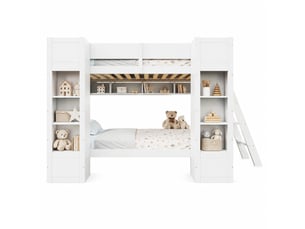 Lit superposé 2x90x200 cm <strong>WISHDOR</strong>  <strong></strong> coloris blanc