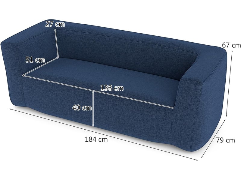 Canapé gonflable 2 places, fauteuil gonflable portable charge 300kg avec housse amovible, accoudoirs larges, canapé pour 2 personnes - Conforama C