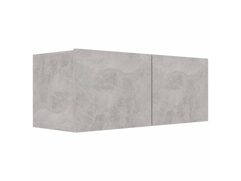  Meuble tv - banc tv - meuble de rangement gris béton 80x30x30 cm bois d’ingénierie  - Conforama A