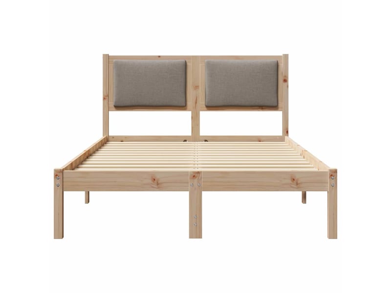 Lit double- lit adulte - cadre de lit avec tête de lit taupe 120 x 190 cm pin massif - Conforama D