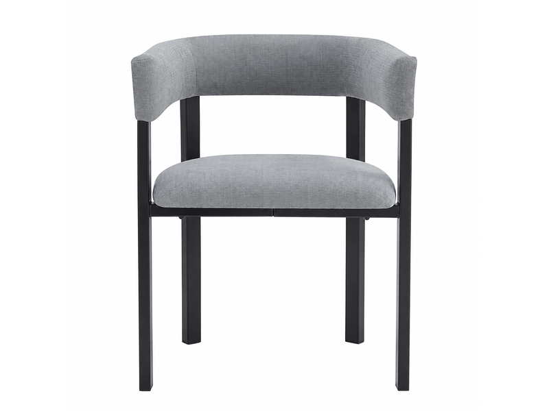 2 chaises de salle à manger confortables et respirantes, adaptées aux restaurants, salons, cafés et autres espaces, style moderne, dossier complet circulaire, tissu chenille, gris  - Conforama A