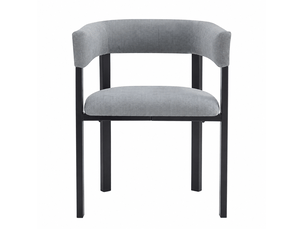 2 chaises de salle à manger confortables et respirantes, adaptées aux restaurants, salons, cafés et autres espaces, style moderne, dossier complet circulaire, tissu chenille, gris