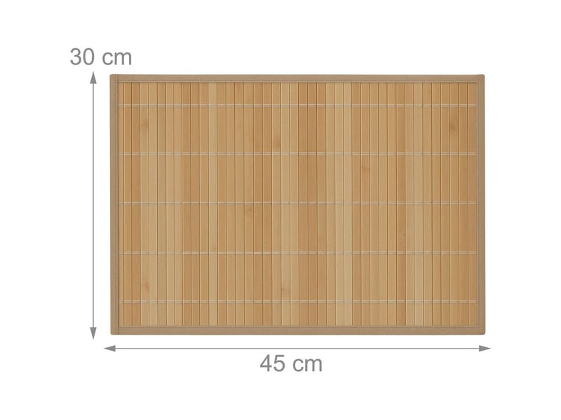  Relaxdays – set de table rectangulaire 45 x 30 cm – lot de 6 dessous en bambou et polyester – pour salle à manger ou cuisine – antidérapant  - Conforama C