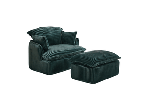 Fauteuil fixe TCQPZ  Velours côtelé vert