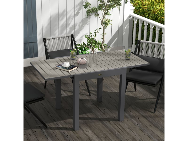 Table de jardin d'extérieur, résistante aux intempéries, 162 x 80 x 75 cm, grise - Conforama C