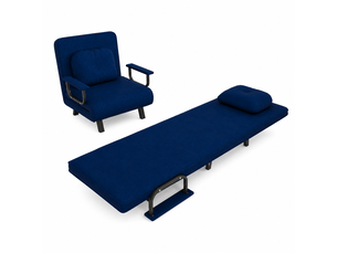 Fauteuil convertible  <strong></strong> Tissu bleu
