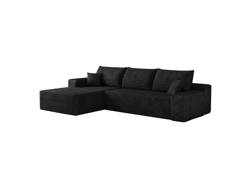  Canapé d'angle modulaire 270 x 175 x 83 cm 2 places en l, assise profonde, sans montage, canapé compressé, noir Bliss Lite - Conforama A