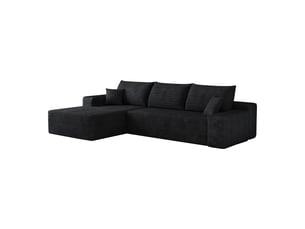 Canapé d'angle modulaire 270 x 175 x 83 cm 2 places en l, assise profonde, sans montage, canapé compressé, noir