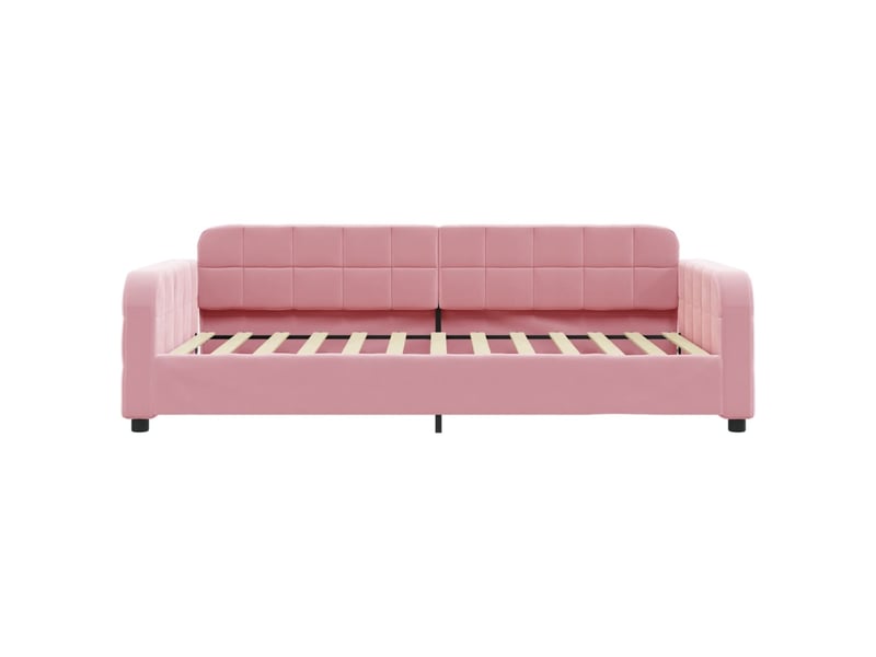  Lit simple- lit adulte -  lit de repos sans matelas rose 80x200 cm velours  - Conforama B