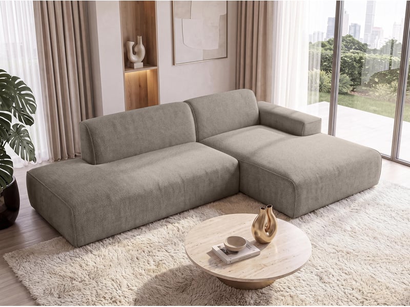 Canapé d'angle marron didim duo, 288 cm, tissu velours, modčle indépendant d Didim Duo - Conforama D