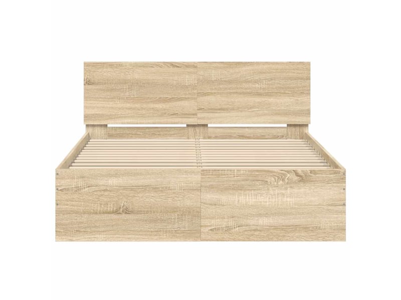  Lit double- lit adulte -  cadre de lit sans matelas chêne sonoma 120x200 cm  - Conforama D