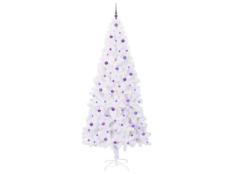  Sapin de noël artificiel, arbre de noël avec 300 led blanc 240 cm pvc et acier shl9212  - Conforama C