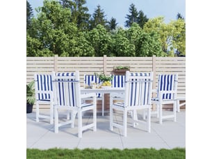 Lot de 6 coussins de dossier,  coussins de dos, tissu oxford bleu et blanc cf59462