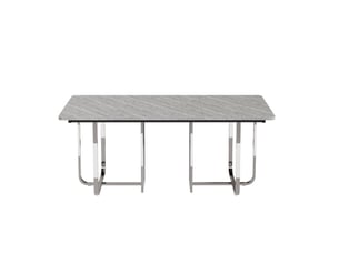 Table à manger rectangulaire en mdf avec pieds en métal,180x80cm,gris