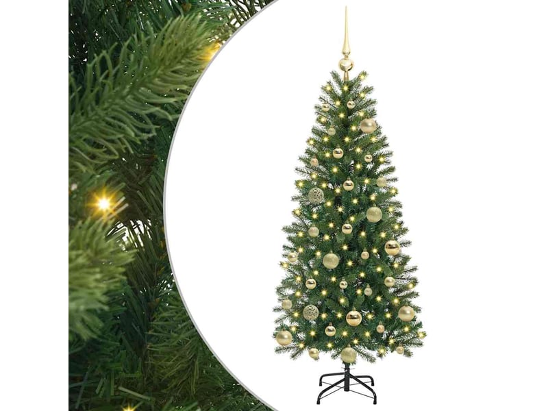  Sapin de noël artificiel, arbre de noël vert 120 cm pe et pvc shl446  - Conforama A