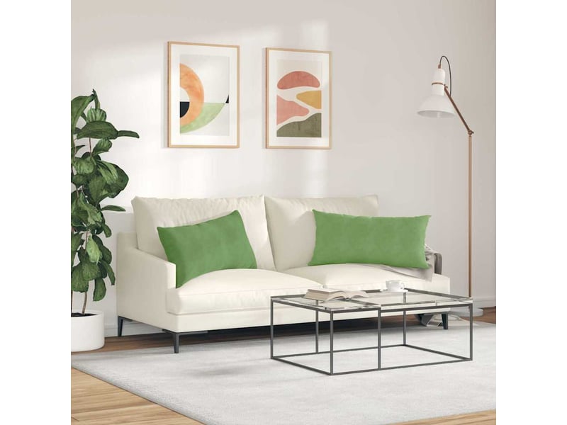  Lot de 2 coussins de canapé, coussins décoratifs vert clair 80 x 40 cm cf59175  - Conforama D