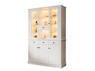 Vitrine coloris blanc 21 étagère(s) <strong>FLORAGRACE</strong> <strong></strong> - 119.5 cmx180 cm