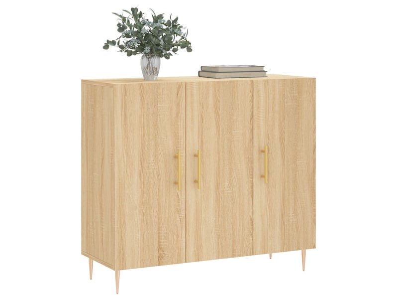  Buffet - bahut - meuble de rangement chêne sonoma 90x34x80 cm bois d'ingénierie  - Conforama C