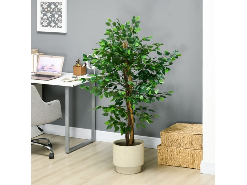  Ficus artificiel 15x15x150 cm avec pot métal vert  - Conforama B