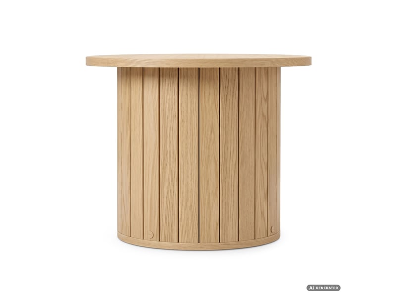 Table basse nubo coloris bois naturel 48 cm ronde cannelée 48x48x42 cm NUBO - Conforama B