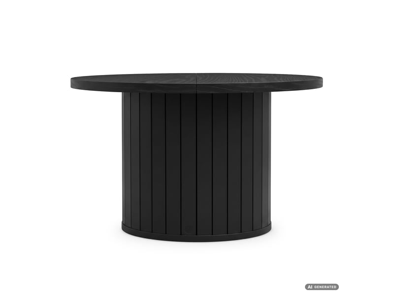 Table basse nubo noire 60 cm ronde cannelée avec rangement 60x60x45 cm NUBO - Conforama B