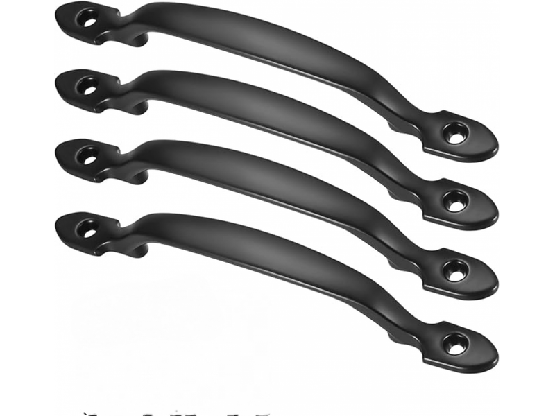  4 pièces de tirants pour portes d'armoire, tirants pour meubles de cuisine noirs, tirants et boutons avec vis  - Conforama A