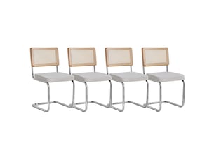 Lot de chaises 4 pièces à structure en porte-à-faux dossier respirant forme élégante usage multifonctionnel