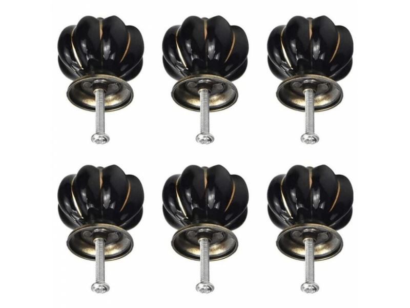  Poignée de porte coulissante - poignée pour meuble - alliage de zinc - 8 pièces - 4*4cm - noir  - Conforama B