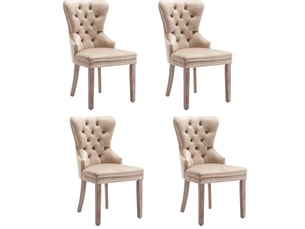 Lot de 4 chaises de salle à manger 53,5x64x95 cm velours beige