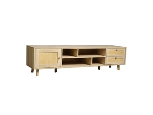 Meuble tv coloris bois clair 160 cm <strong>KORFEE</strong> <strong></strong>