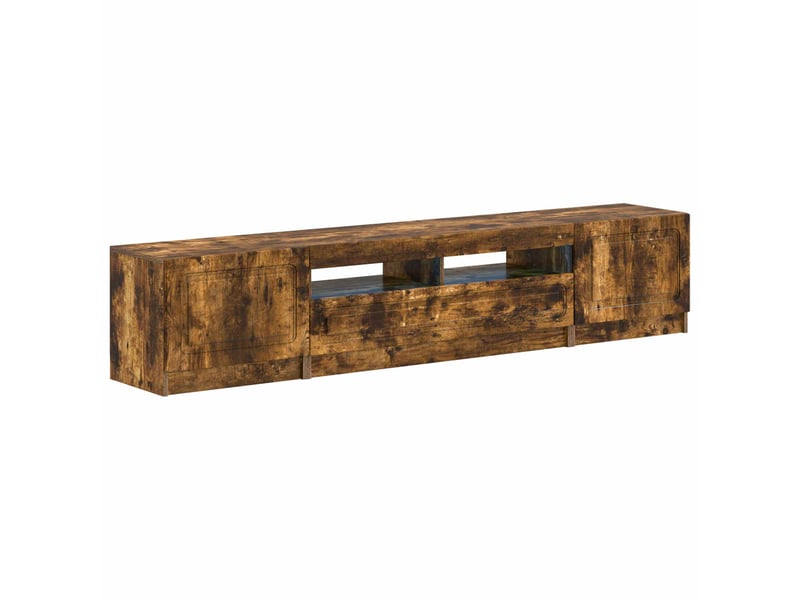  Meuble tv - banc tv - meuble de rangement led utrecht 3 pcs chêne fumé bois d'ingénierie  - Conforama A