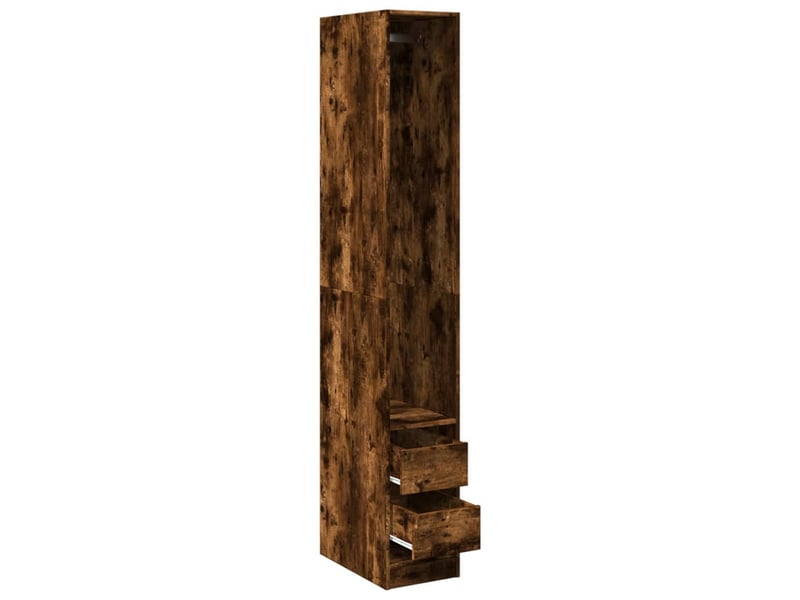  Garde-robe, armoire de rangement chêne fumé 30x50x200 cm bois d'ingénierie shl91035  - Conforama E