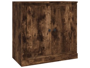 Buffet - bahut - meuble de rangement chêne fumé 70x35,5x67,5 cm bois d'ingénierie