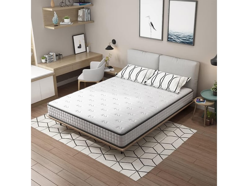  Ensemble matelas en mousse + sommier avec lattes larges 140x190cm, epaisseur du matelas 22cm  - Conforama E