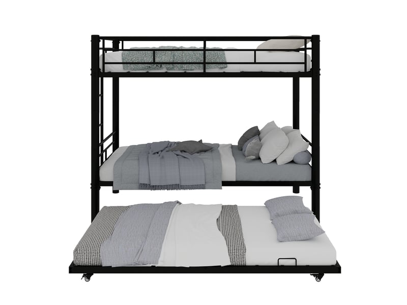 Lit superposé en fer noir 103x196 cm - Conforama A