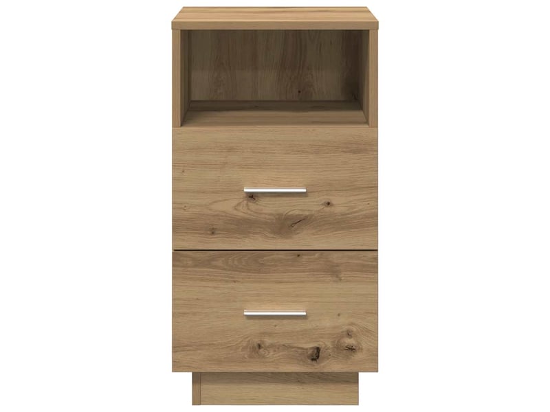 Lot de 2 tables de chevet - cabinet de chevet - table de nuit et 2 tiroirs chêne artisanal 36x36x68 cm - Conforama C