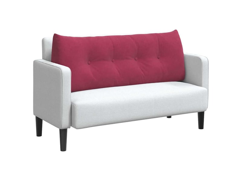 Coussin de dos, coussin de dossier bordeaux 120 x 24 x 50 cm velours cf54580 - Conforama C