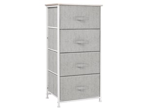 Commode en tissu, 4 tiroirs, dimensions : 45 x 30 x 92 cm (l x l x h), structure en métal