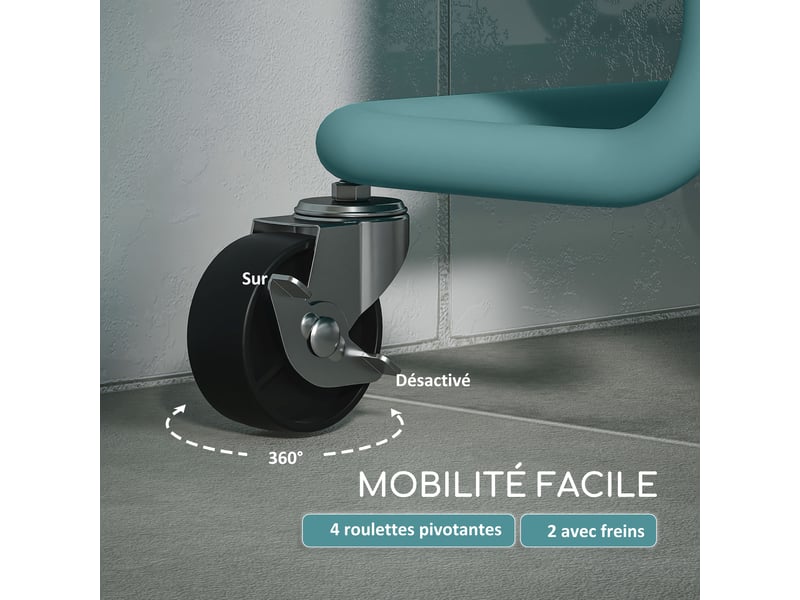  Chariot à 3 niveaux desserte avec 4 crochets et 3 boîtes suspendues amovibles pour 42 x 38 x 86,5 cm vertbleu-  - Conforama E