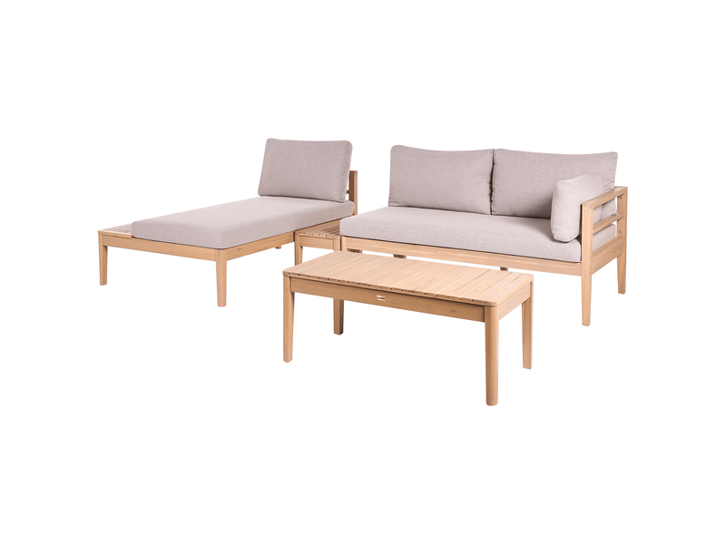  Ensemble de salon de jardin avec table 3 places talla acacia marron clair  - Conforama D