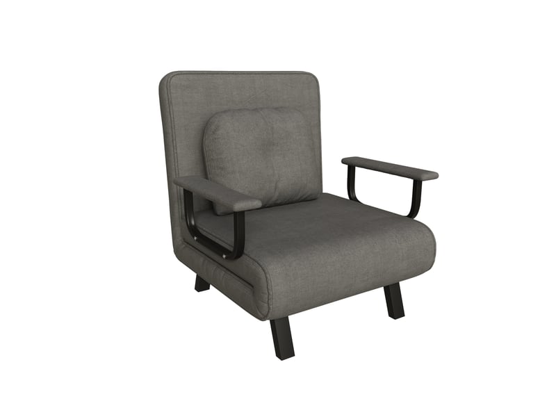  Fauteuil relax 60x60x80 cm inclinable 5 positions chenille gris  - Conforama A