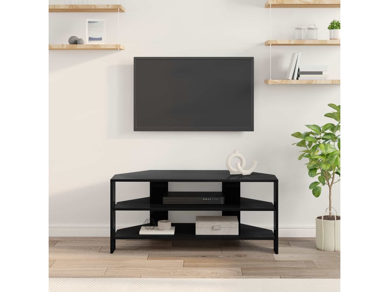  Meuble tv - banc tv - meuble de rangement d'angle 102x40,5x45cm noir bois d'ingénierie  - Conforama D