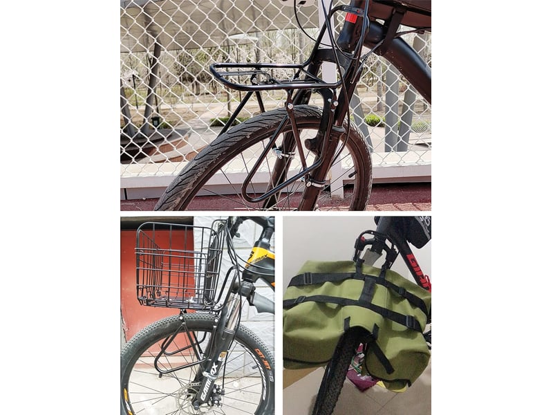  Porte bagage avant vtt 15kg capacité pour transporter panier, sacoche  - Conforama D