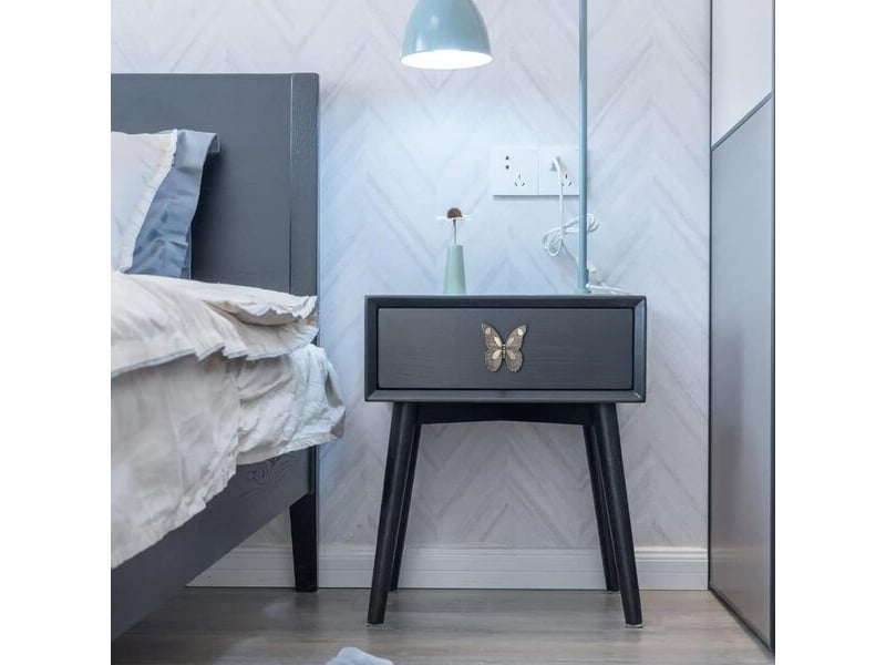  Lot de 4 tirants rétro en forme de papillon, poignées décoratives en métal bronze avec écart de 32 mm  - Conforama B