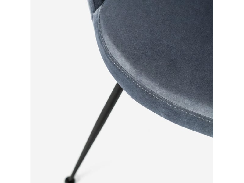  Chaise rembourrée en microfibre avec pieds en métal andromeda  - Conforama D