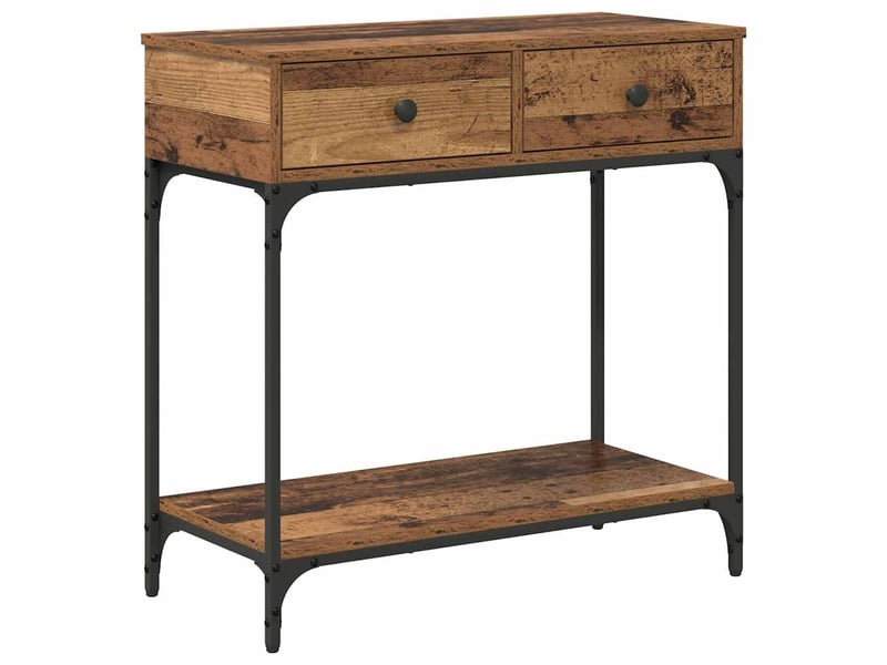  Table console - table d'appoint - table d' entrée bois ancien 75 x 34,5 x 75 cm bois d'ingénierie  - Conforama A