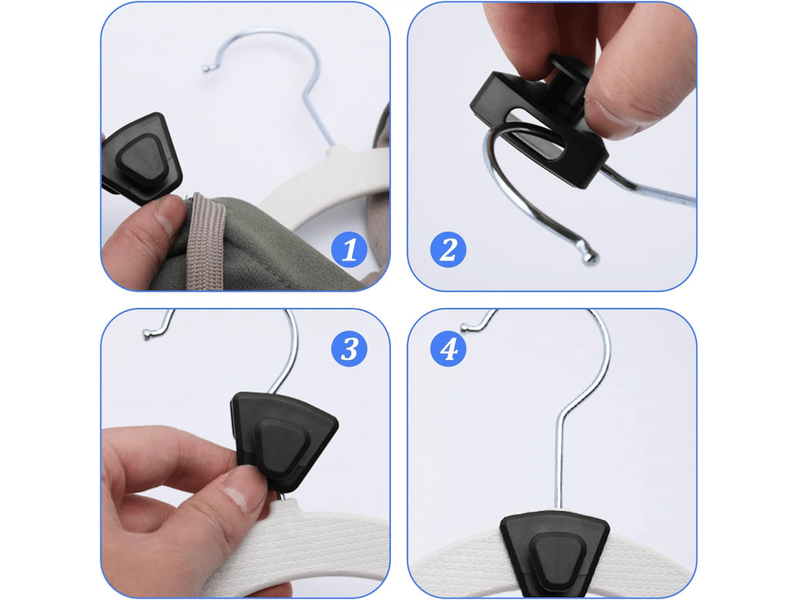 Lot de 30 crochets porte-manteaux, de connexion peu encombrants, cintres es pour suspendre les vêtements dans le placard et la sal, noir AMES003411YJN - Conforama C