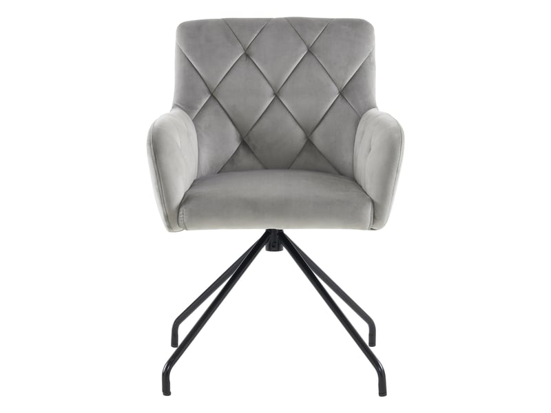  Lot de 2 chaises de salle à manger,avec accoudoirs,velours,gris clair  - Conforama D