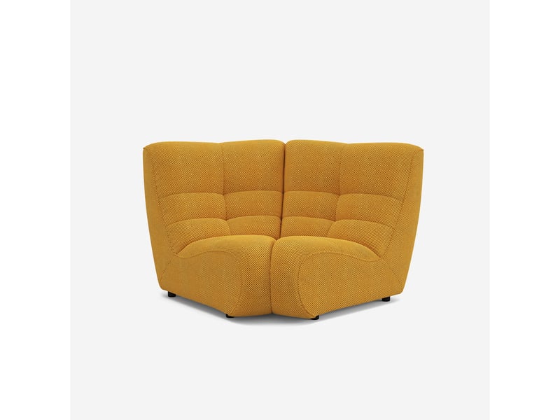 Module d'angle canapé en velours capitonné gain de place gardena - jaune  - Conforama A
